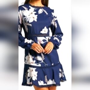 NWT.STATE Floral Navy Dress.size 16.Pit To Pit 20"